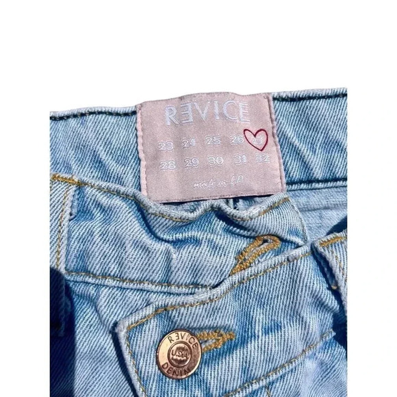 Revice 90s Baby Crossover Asymmetrical Button Fly Light Wash Straight Leg 27 - Picture 4 of 9